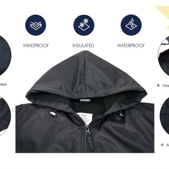 Adoretex Navy Blue Swim Parka with Yellow Fleece Lining - Picture 10 of 10